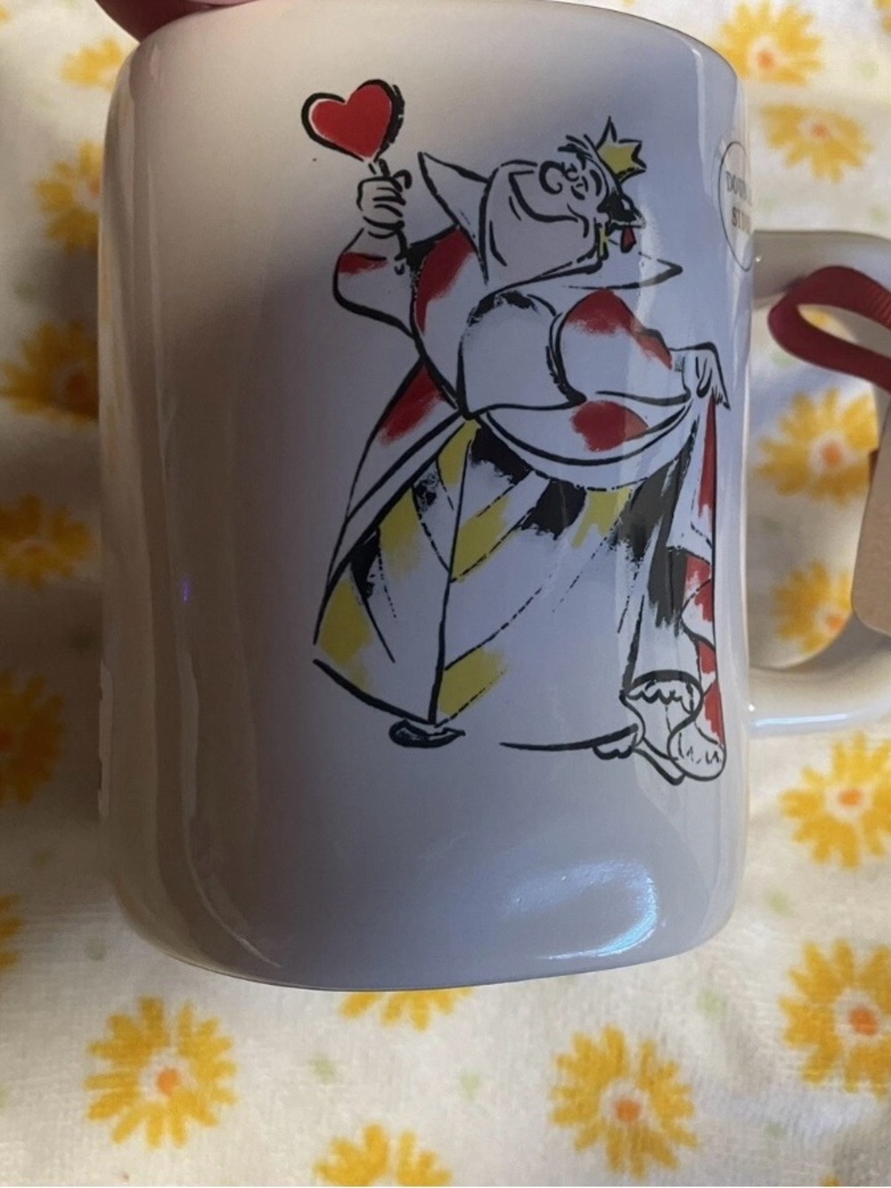 RAE DUNN Disney Alice in Wonderland “QUEEN OF HEARTS” Mug Double Sided New